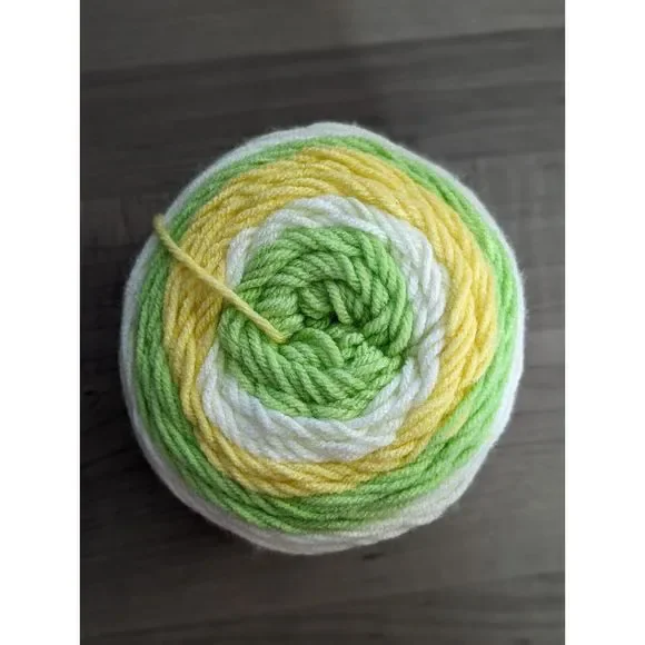 Premier Yarns 1047-28 Sweet Roll Yarn Melon Pop 5 oz/245yds Acrylic Yellow Green - Picture 2 of 6